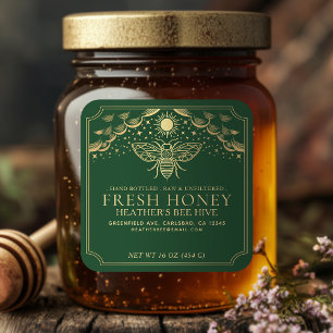 Bewerkbaar Witchy Tarot Honey Jar Honeybee Label