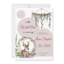 Bewerkbaar Woodland-thema Waterverf Baby shower