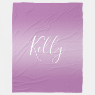 Bewerkbaar zacht mauve ombre- en witte tekstscript fleece deken