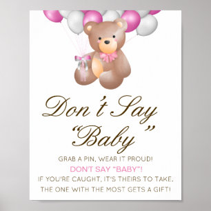 Bewerkbaar Zeg geen teken Baby, grijp een Poster