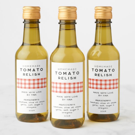 Bewerkbaar zelfgemaakt tomaat chutney label wijn etiket (Flessen)