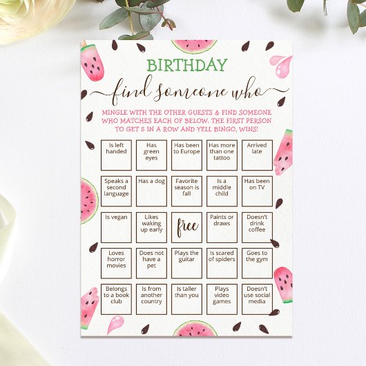 Bewerkbaar Zoek iemand die spel Bingo spel Kaart