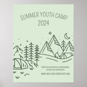 Bewerkbaar Zomer Leuk Kamp, Jeugd Zomer Camp Poster