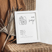 Bewerkbaar Zwart-wit Trouwcamerateken Poster