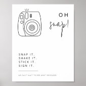 Bewerkbaar Zwart-wit Trouwcamerateken Poster (Voorkant)