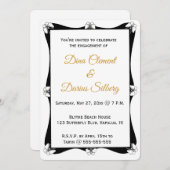 Bewerkbaar zwart-wit vlinderframe kaart (Voorkant / Achterkant)