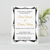 Bewerkbaar zwart-wit vlinderframe kaart (Staand voorkant)