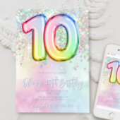 Bewerkbare 10e Verjaardag Uitnodiging Sjabloon Rai