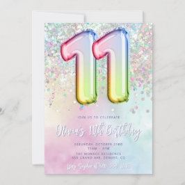 Bewerkbare 11e Verjaardag Uitnodiging Sjabloon Rai