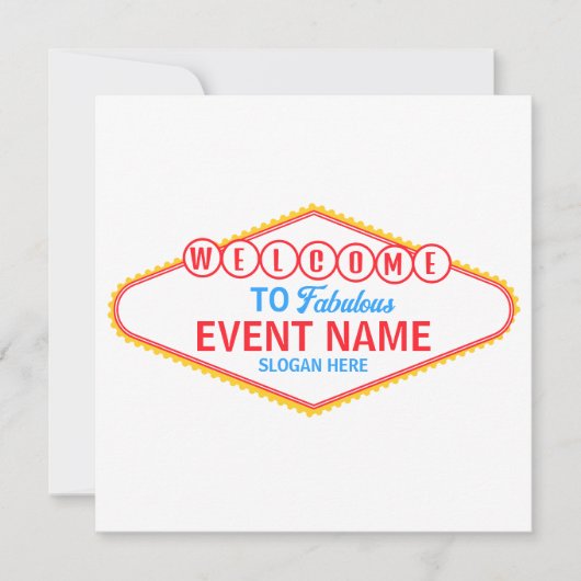 Bewerkbare Aangepaste Welkom bij Las Vegas Sign Sj Kaart (Voorkant)