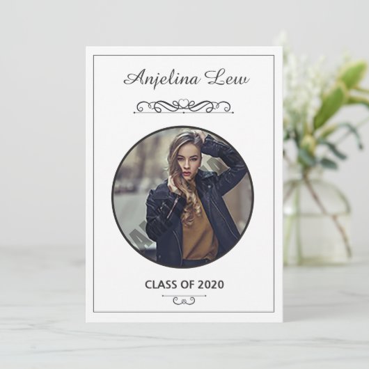 Bewerkbare aankondiging en uitnodiging van Afstude (Staand voorkant)