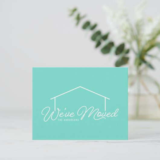 Bewerkbare achtergrond kleur huis dat we hebben ve briefkaart (Staand voorkant)