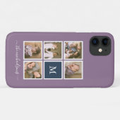 Bewerkbare achtergrond Kleurmonogram Fotocollage Case-Mate iPhone Case (Achterkant (horizontaal))