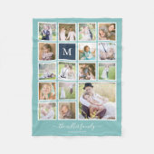 Bewerkbare achtergrond Kleurmonogram Fotocollage Fleece Deken (Voorkant)