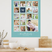 Bewerkbare achtergrond Kleurmonogram Fotocollage Poster (Keuken)