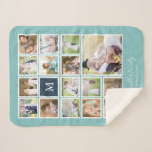 Bewerkbare achtergrond Kleurmonogram Fotocollage Sherpa Deken (Voorkant (horizontaal))