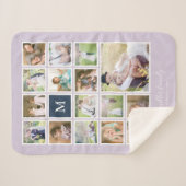 Bewerkbare achtergrond Kleurmonogram Fotocollage Sherpa Deken (Voorkant (horizontaal))