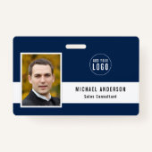 Bewerkbare achtergrondkleur Voeg uw foto-naam van  Badge (Voorkant)