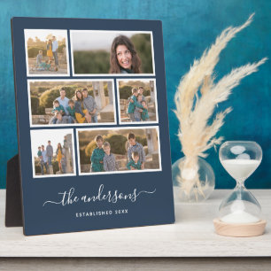 Bewerkbare achtergrondkleur Zes foto-collage-scrip Fotoplaat