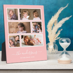 Bewerkbare achtergrondkleur Zes foto-collage-scrip Fotoplaat