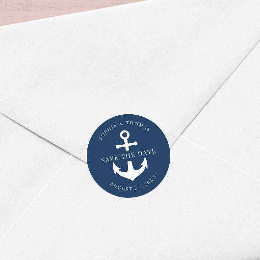 Bewerkbare achtergrondkleuranker opslaan Datum Ronde Sticker