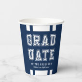 Bewerkbare achtergrondkleurvariatie Afstuderen Papieren Bekers (Achterkant)