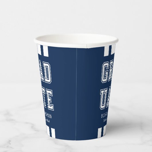 Bewerkbare achtergrondkleurvariatie Afstuderen Papieren Bekers (Rechts)