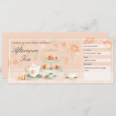 Bewerkbare Afternoon Tea Cadeaubon Sjabloon Kaart (Voorkant / Achterkant)