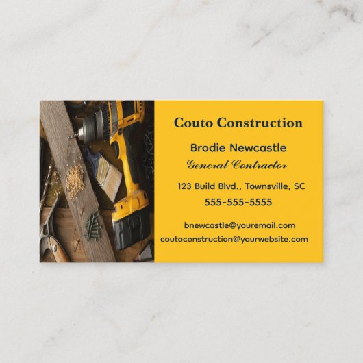 Bewerkbare algemene aannemer visitekaartje (Voorkant)