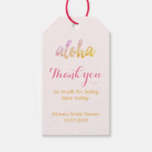 Bewerkbare Aloha Tropische Bruidsdouche Cadeaulabel (Voorkant)