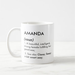 Bewerkbare Amanda naamdefinitie, aangepaste naam Koffiemok