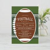 Bewerkbare Amerikaanse Football Party Kaart (Staand voorkant)