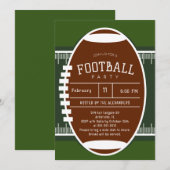 Bewerkbare Amerikaanse Football Party Kaart (Voorkant / Achterkant)