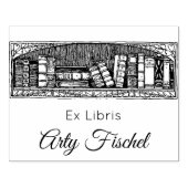 Bewerkbare Antiek boeken op een plank Ex Libris Rubberstempel (Afrduk)