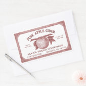  bewerkbare appelcider-label rood rechthoekige sticker (Envelop)