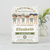 Bewerkbare Army Verjaardag Uitnodigingen (Staand voorkant)