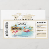 Bewerkbare Aruba Vliegticket Boarding Pass Kaart (Voorkant / Achterkant)