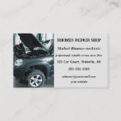 Bewerkbare auto mechanische reparatie shop visitekaartje (Voorkant)