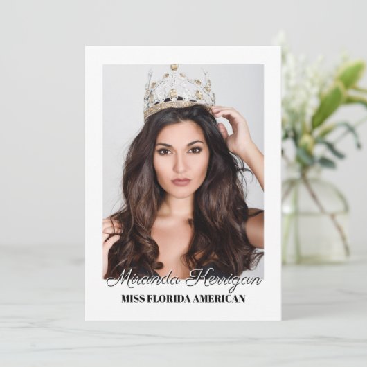 Bewerkbare Autograph Kaart Prints - Lichte achterg (Staand voorkant)