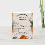 Bewerkbare babyshower uitnodiging | Minimalistisch (Voorkant)