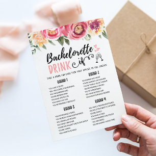 Bewerkbare Bachelorette DRINK IF Hen Party Game Ka Kaart