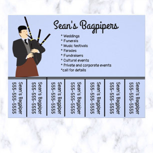 Bewerkbare Bagpipers Telefoonnummer Flyer