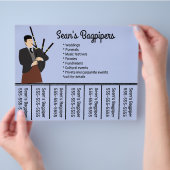 Bewerkbare Bagpipers Telefoonnummer Flyer (Hand)