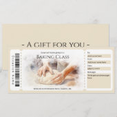 Bewerkbare bakcursus cadeaubon sjabloon kaart (Voorkant / Achterkant)