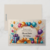 Bewerkbare ballonnen en Cadeaus notenkaart Kaart (Voorkant / Achterkant)