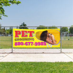 Bewerkbare banner voor huisdierenverzorgingsservic