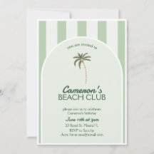 Bewerkbare Beach Club Cabana Uitnodiging Verjaarda