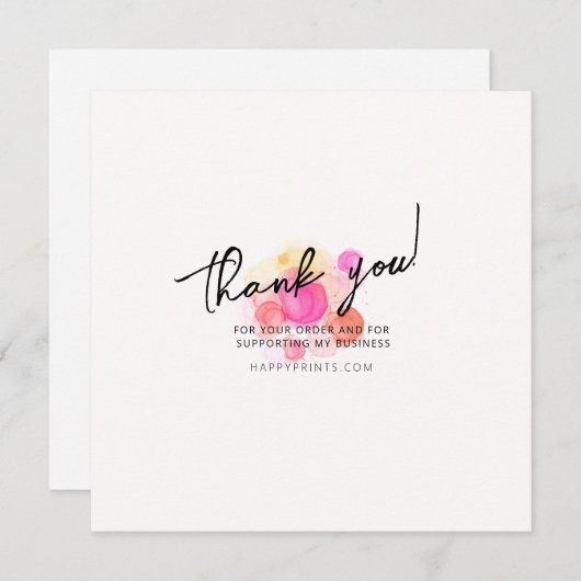 Bewerkbare Bedankt voor uw inkoopactiviteiten, Col (Voorkant / Achterkant)