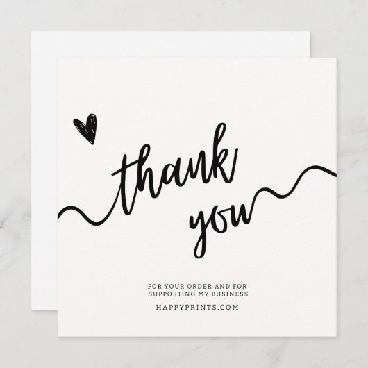 Bewerkbare Bedankt voor uw minimale inkoopsom (Voorkant / Achterkant)