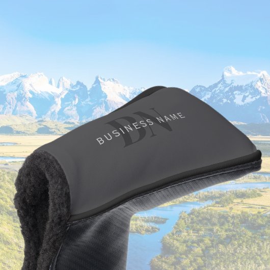 Bewerkbare bedrijfsnaam (of andere tekst) Grijs Golfheadcover